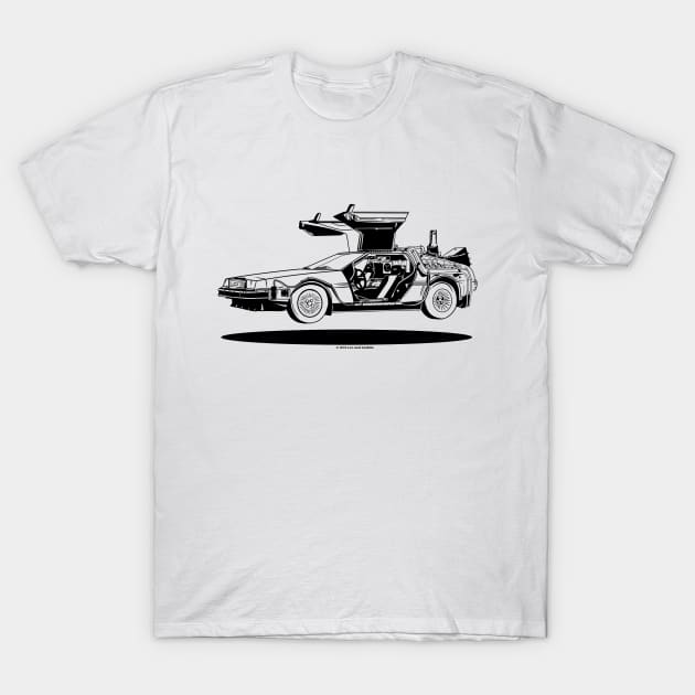 Delorean Black and White T-Shirt by LICENSEDLEGIT